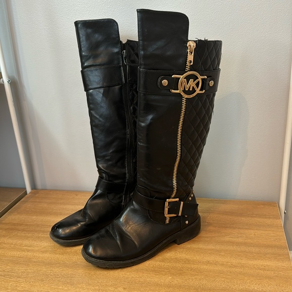 Michael Kors Black Moto Boots - Picture 1 of 7